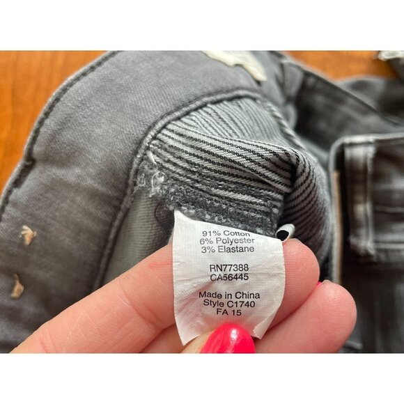 Madewell Jeans High Riser Skinny Zip Fly Denim Fringe Pockets Stretch Gray Sz 26 - Picture 9 of 10